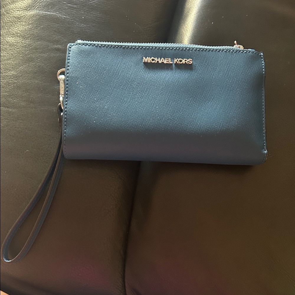 Michael Kors Teal Wristlet Clutch